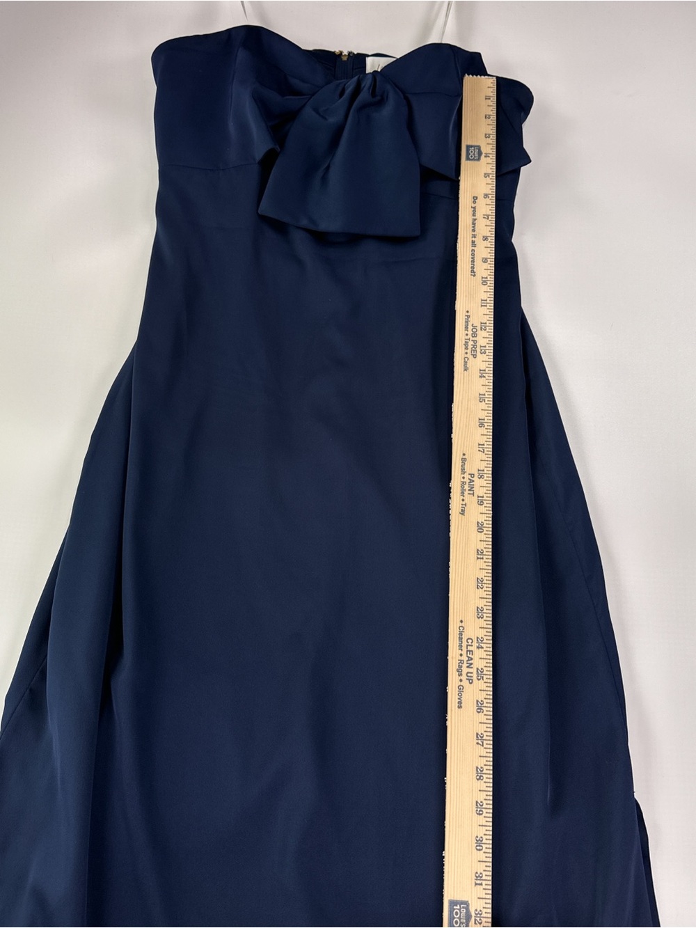 Lilly Pulitzer Carlynn Strapless Bow Side Slit Polyester Maxi Dress Navy Blue 12 - Picture 14 of 15